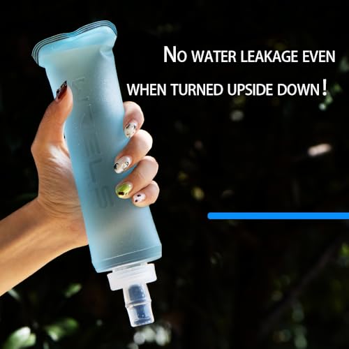 WRELS Soft Flasks Running Water Flask Folding Soft Water Bottles Small for Outdoor Sports Hiking Hydration Pack 5oz/8oz/17oz(SKY BLUE,17oz) - color: Green, style: 500ml/17oz