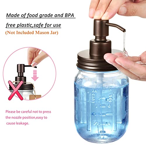Amolliar Mason Jar Liquid Soap Dispenser Lid, Lotion Soap Pump Bronze 6Pack | Stainless Steel Soap Pump 16oz Regular Mouth Jar, Farmhouse Decor, Hand Soap, Dish Soap, Lotion Soap Lid, Extra 3 Long Tubes - color: Bronze, size: 6 Pack