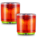 2 Pcs Solar Strobe Warning Traffic Light 360 Degree Single Column IP65 Waterproof Emergency Strobe Flashing Barricade Safety Road Construction Traffic Light(Red,Magnetic) - color: Red, size: Magnetic