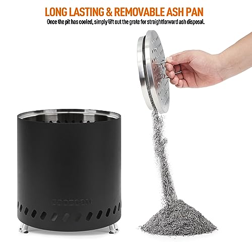 Portable Table Top Fire Pit with Stand, 8.6" Stainless Steel Mini Outdoor Low Smoke Burning Tabletop Firepit Fueled by Pellets or Wood, for Outside Camping Black - color: Black, size: 8.6 Inch