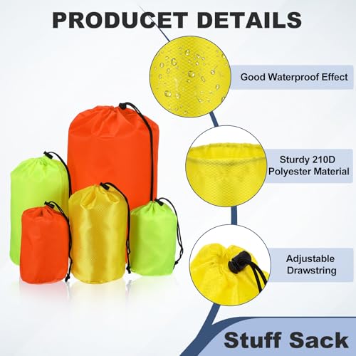 Drawstring Bag with Toggle Cinch Sack and Ditty Pouch Durable Ditty - color: Yellow, size: Medium