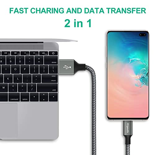 etguuds 4ft USB A to USB C Cable, 2Pack Fast Charging Cord Type C Charger - color: Gray, size: 4ft