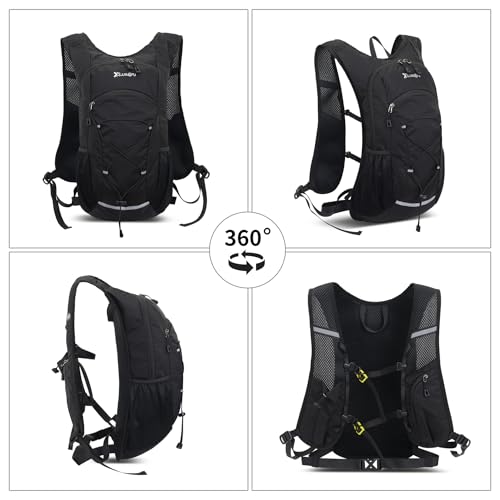 DOJUNS Hiking Backpack Lightweight Travel Backpack 20L Waterproof Hiking Daypacks Camping Backpack for Men Women (Black) - color: Black