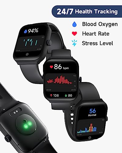 1.95" Smart Watch for Men Women with ALEXA, Fitness Watch for Android iOS - color: Black