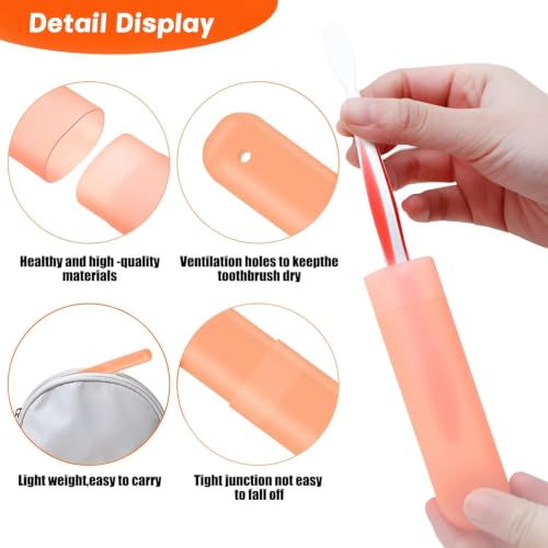60 Pack Plastic Toothbrush Holders Portable Travel Cases 6 Color