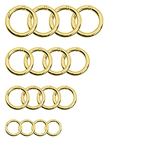 Still Awake 5 Pcs Spring Clip Round Carabiner Buckle, Diameter O Ring Snap Clip Trigger Spring Keyring Buckle,Hooks Clip DIY Accessories - color: Gold, size: 3/4inch