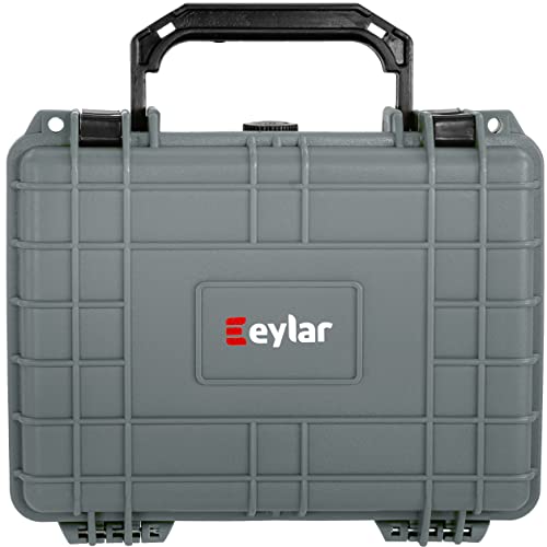 Eylar Protective Camera Hard Case Water & Shock Proof w/Foam, TSA Standards 9.12 inch 7.56 inch 4.37 inch (Gray) - color: Gray
