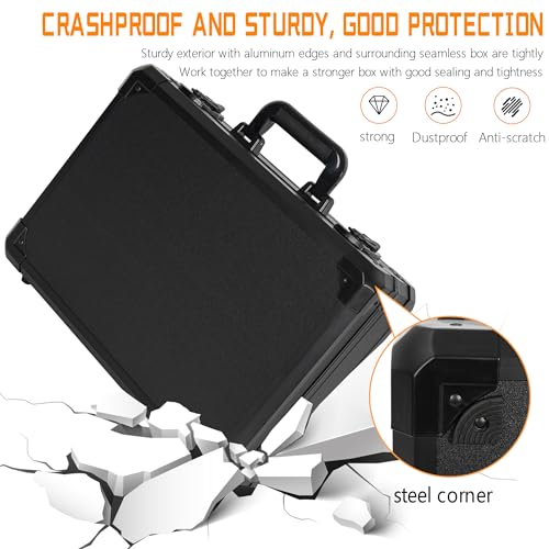 17 Inch Hard Carrying Storage Case | Ideal for Microphone & Camera Gear Transportation, DJ Mixer Case with Customizable Pre-Diced Foam, 17 X 12 X 6 Inch, Black - size: Inner：16.5''X 11.5''X 5.5''