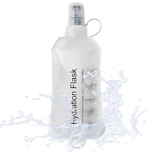 J.CARP 250ml Soft Flask Running Water Bottles, TPU Foldable Running Hydration Flask for Hydration Pack Cycling Hiking Climbing Outdoors Motorbike White - color: White, 250ml
