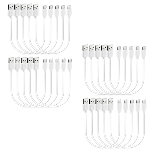Short 1ft USB C Cable 20-Pack Bulk, USB A to Type C Charging Cord, White | USBC Fast Charging and Data Transfer Cables, Multipack, 1 Foot / 12 inch - color: White, size: 1 Foot