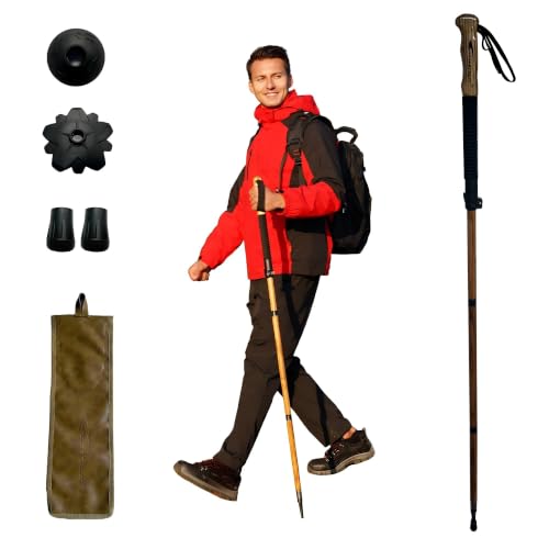 FOREST PILOT 1pc Sassafras Wood Adjustable Walking Stick - color: Black