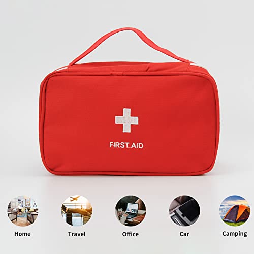 Portable Empty First Aid Kit Bag, Travel Medicine Pouch, Small Medical Bag (2 Pieces Red) - color: 2 Pieces Red