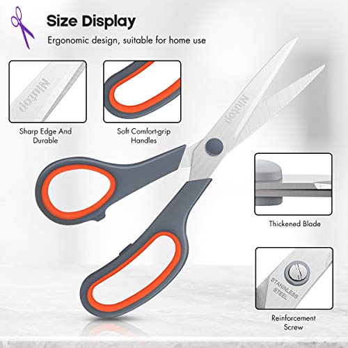 Scissors Bulk Set of 40-Pack, Niutop 8" Multipurpose Sharp Sewing Craft Fabric Scissors for Office Home High/Middle School Student Office Teacher Art Supplies, Soft Comfort-Grip Right/Left Handles - color: 40 Packs