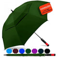 62/68/72 Inch Large Golf Umbrella Windproof Waterproof Auto Open | Oversized Double Canopy Vented, 210T Waterproof Pongee Fabric, Light Fiberglass Frame, Unique Red Foam Handle - color: Green-Red Handle, size: 62"