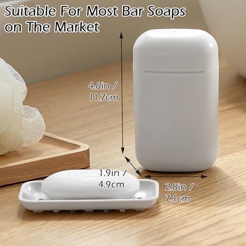AIDIMMING Travel Soap Case, Leakproof Bar Soap Holder with Drain Tray, Gray | Compact bar soap travel case for one regular bar; removable draining layer for gym, camping, hotels and business trips - color: Gray