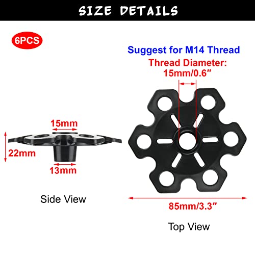 Cosmos 6 Pcs Trekking Pole Replacement Tips Walking Stick Tips Ski Poles Basket Snowflake Basket Mud Ski Basket Powder Baskets Rubber Feet Replacement Accessory for Hiking, Climbing, Camping, Ski
