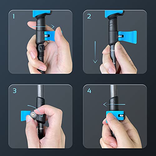 TheFitLife Carbon Fiber Trekking Poles Ultralight Walking Sticks for Hiking - color: Blue