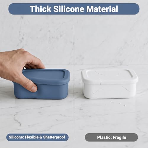 Leakproof Silicone Bar Soap Travel Container Case with Soap Saver Pad | Portable Soap Holder Dish for Shower Bathroom Sink Traveling, Shampoo and Conditioner Bar Holder Travel Essentials, Navy Blue - color: Navy Blue