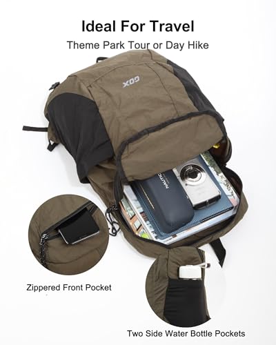 GOX Foldable 20l Backpack For Travel Lightweight Hiking Packable Daypack for Men Travel Camping Outdoor Bag Women (Jasper) - color: Jasper