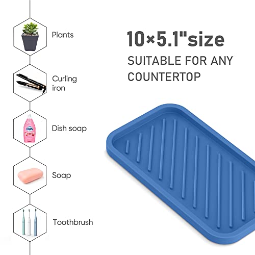 Silicone Sponge Holder-Large Thick Durable 10" Sink Organizer Tray-Kitchen - color: E-bu, size: 10x5.1inch