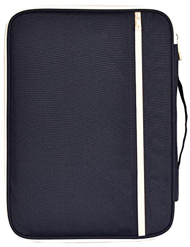 Lanola A4 Document Bags Portfolio Waterproof Business File Holder Travel Gear Organizer Electronics Accessories Bag - color: Dark Blue