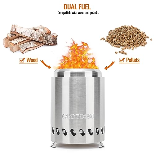 Portable Table Top Fire Pit with Stand, 5.5" Stainless Steel Mini Outdoor Low Smoke Burning Tabletop Firepit Fueled by Pellets or Wood, for Outside Camping - color: Stainless Steel, size: 5.5 Inch