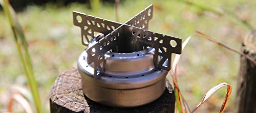 Evernew Titanium Alcohol Stove Cross Stand, Sand Leather | Backpacking Stoves