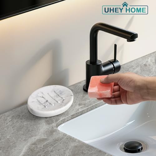Mini Soap Dish Bathroom Resin Marble Look Bar Soap Holder for Shower Soap Tray for Kitchen Sink(Marble White) - color: Marble White, size: Mini 1 Pack