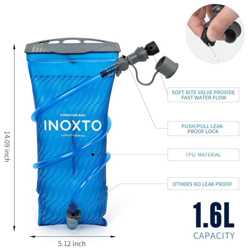 INOXTO Running Hydration Vest Backpack,Lightweight Insulated Pack with 1.5L Water Bladder Bag Daypack for Trail Hiking Running Cycling Race Marathon for Women Men - color: White