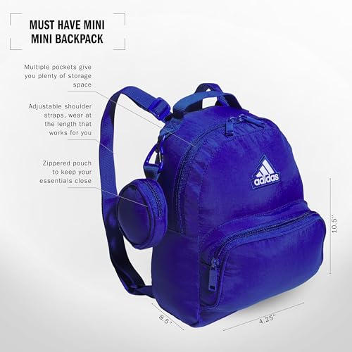 adidas Mini Backpack for Women – Small Bag for Travel, Gym, Festival & More - color: Semi Lucid Blue