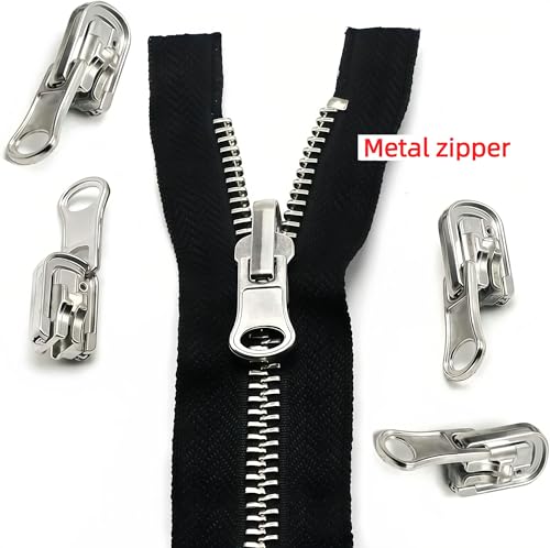 Universal Zipper Repair Kit - 3-Size Double-Sided Zipper Slider Zip Fixer Replacement for Quick Fix on Jackets, Luggage & Backpacks No-Sew Installation DIY Home & Outdoor Use