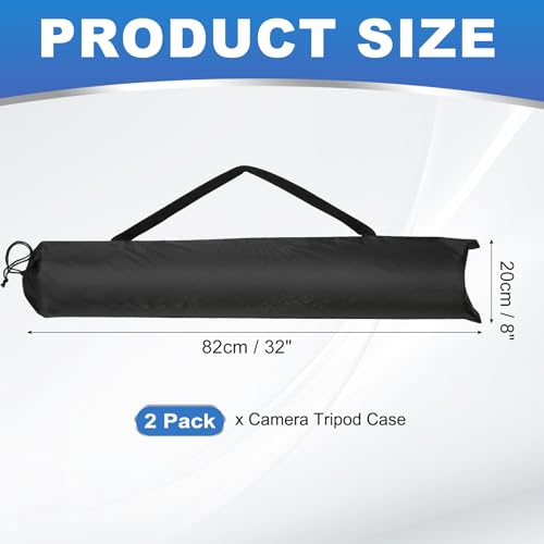 PATIKIL 32 x 8 Inch Tripod Carrying Case, 2 Pack Camera Tripod Carrying Bags Oxford Cloth Padded Bag for Camera Gear Mic Light Stand Sheet Music Photography Accessories, Black - size: 32 x 8 Inch