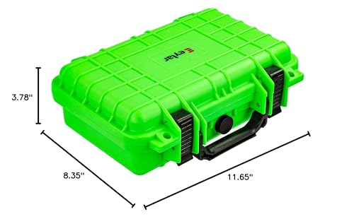 Eylar Protective Gear and Camera Hard Case Waterproof Dry Box with Foam 11.6 Inch 8.3 Inch 3.8 Inch (Neon Green) - color: Neon Green