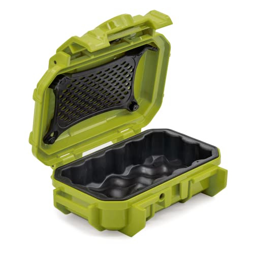 Seahorse 52 Portable Waterproof Dry Box Hard Protective Micro Case - Mil Spec/USA Made / IP67 Waterproof/Lockable - for Earbuds, PLB, IEM, Small Medical Devices, Stash Box (Clear) - color: Green