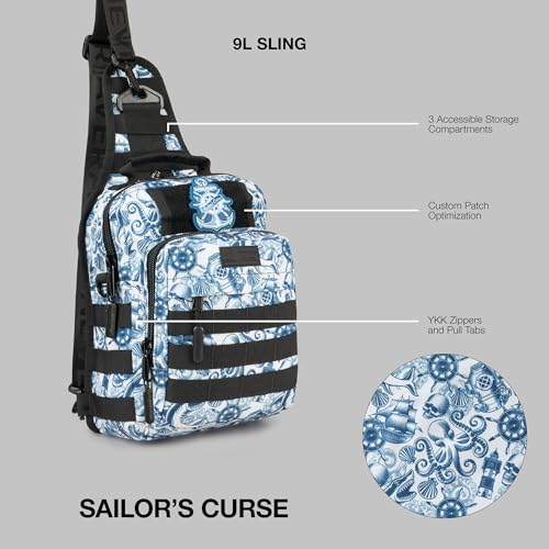 WOLFpak Tactical Sling Bag for Concealed Carry, EDC | Everday Crossbody Daypack - color: Sailor's Curse