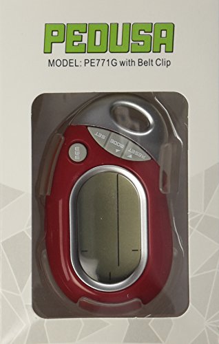 Pedusa PE-771 Tri-Axis Multi-Function Pocket Pedometer (Red with Holster/Belt Clip)