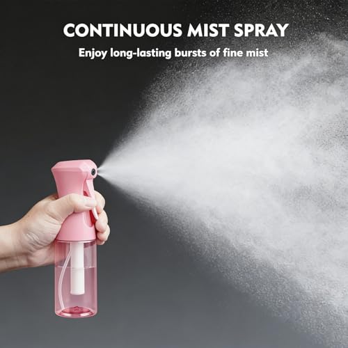 Continuous Spray Bottle for Hair, 6.8 OZ Ultra Fine Mist Spray Bottle - color: Pink