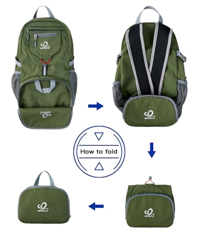 WATERFLY Small Lightweight Packable Backpack: 20l Ultra Light Foldable Travel Hiking Camping Daypack Day Pack for Man Woman | 20L,Recycled nylon material,Multi-compartment storage,Water-resistant,Everyday carry,Ultra Light Foldable Travel Day Pack - color