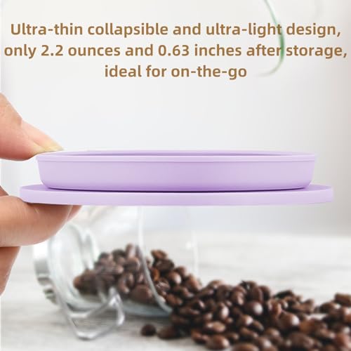 2 Pieces Collapsible Paperless Travel Pour Over Coffee Dripper Kit, Single Cup Travel Pour Over Coffee Maker Camping, Portable Silicone PourOver Coffee Filter Reusable (Purple+Green) - color: Purple+Green