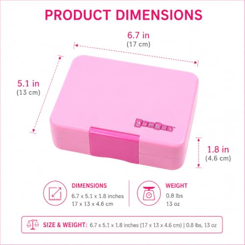 Yumbox Leakproof Snack Box - Power Pink (Swan Tray) | Leakproof, BPA-Free, 3-Compartment Snack Container, Easy-open Latch, Kid-Friendly - color: Power Pink Swan