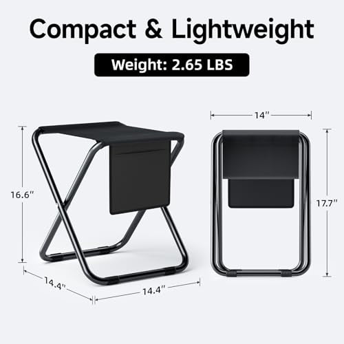 Simple Deluxe Portable Camping Chair, Lightweight Folding Chair for Camp, Outdoor Chair for Adults, Sports, Beach, Hiking, Backpacking, Garden