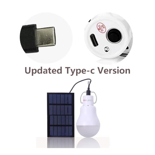 Solar Powered Light Led Bulb Solar Lights Camping Lamp Emergency Light Bulbs Solar Lamp for Home Shed Patio Garden Chicken Coop Barn Pet House Patio Path Deck Lantern - color: S1200 2pc