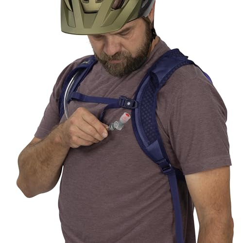 Osprey Berm Biking Backpack with Hydraulics Reservoir - Lightweight Hydration Backpack for Men and Women - color: Botswana Purple Dust Print, style: 2l
