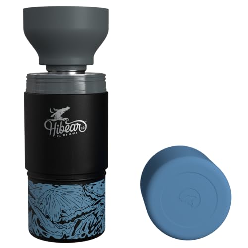 HIBEAR - 32oz All-Day Adventure Flask: The Insulated Multi-Tool of Beverage Bottles - Craft Pourover, Cold Brew, Tea, Water Infusion, Wine Decanting, Hydration. (Moon Tide) - color: Moon Tide