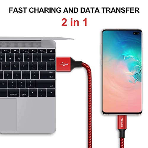 etguuds 4ft USB A to USB C Cable, 2Pack Fast Charging Cord Type C Charger - color: Red, size: 4ft