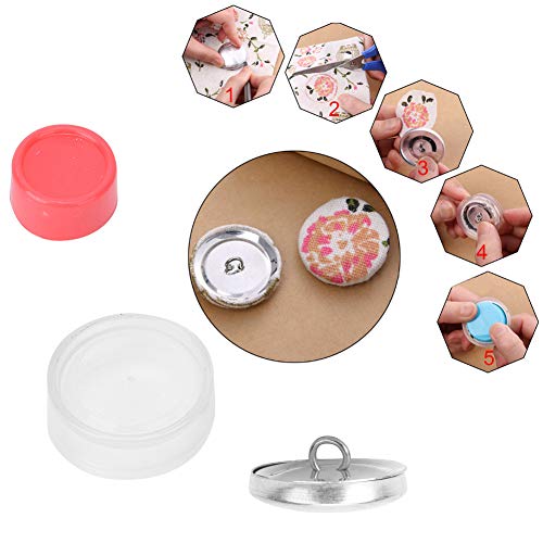 Joyzan Cover Button Kit, Covered Flat Back DIY Round Base Self Fabric Cloth - size: 25mm