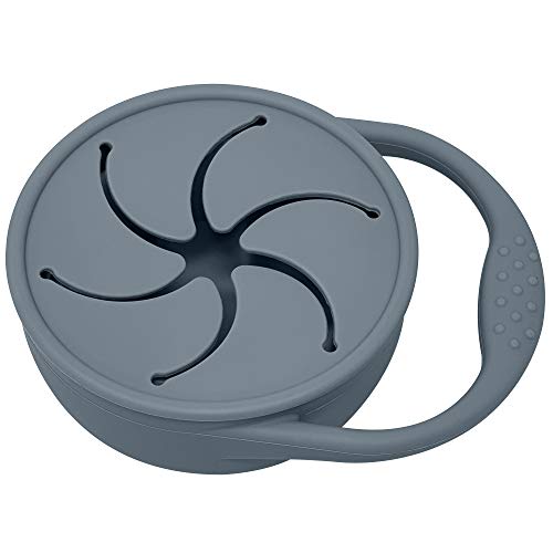 BraveJusticeKidsCo | Snack Attack Snack Cup | Collapsible Silicone Snack Container | Toddler and Baby (Stormy) - color: Stormy