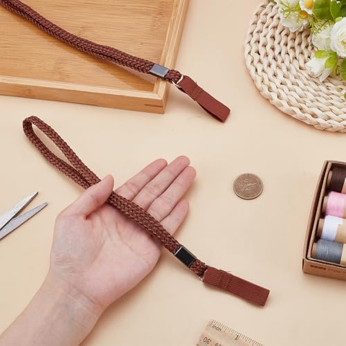 Hand Wrist Strap Lanyard Nylon Stretchable Elastic Walking Stick Wrist Straps Cane Ropes - color: Saddle Brown