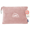 BEDELITE Travel Blanket with Bag, Jacquard Fleece Blanket 65"x40", Pink | Ultra-soft Airplane Blanket, Luggage Sleeve & Backpack Clip, Travel Essentials for Women, Foldable as Pillow for Long Flight - color: Pink