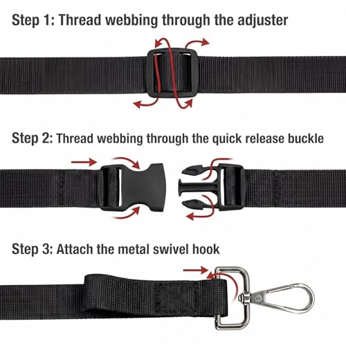 1" x12YD Heavy Duty Nylon Webbing Strap DIY Kit - color: Black